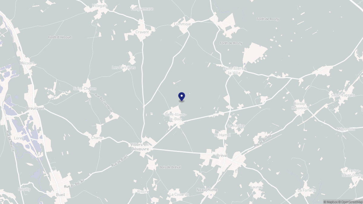 Aperçu cartographique de Saint-Illiers-le-Bois, centré sur la commune