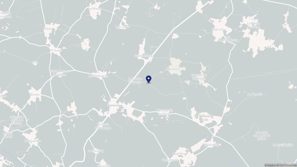 Aperçu cartographique de Le Tartre-Gaudran, centré sur la commune