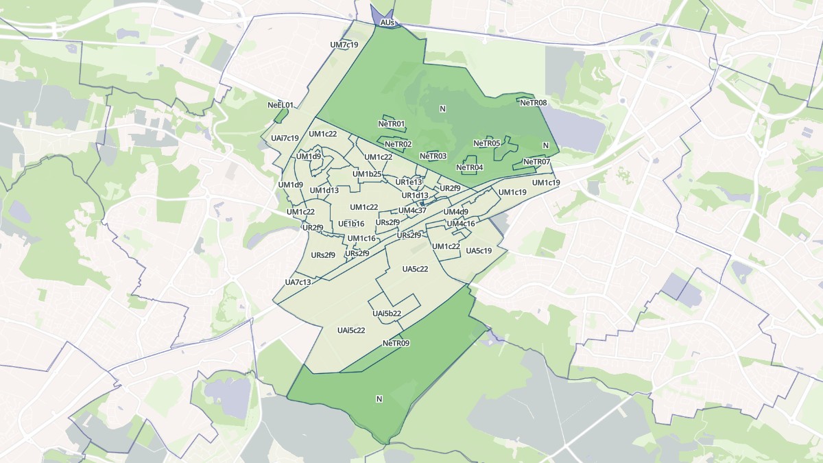 Aperçu cartographique de Trappes, centré sur la commune