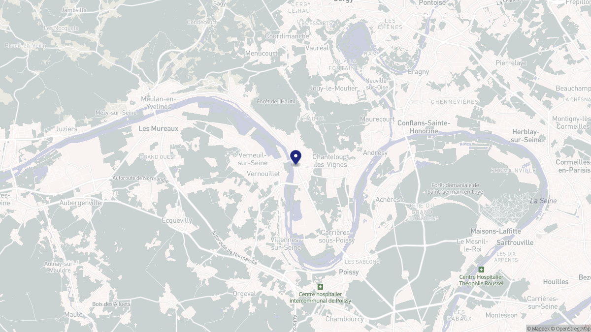 Aperçu cartographique de Triel-sur-Seine, centré sur la commune