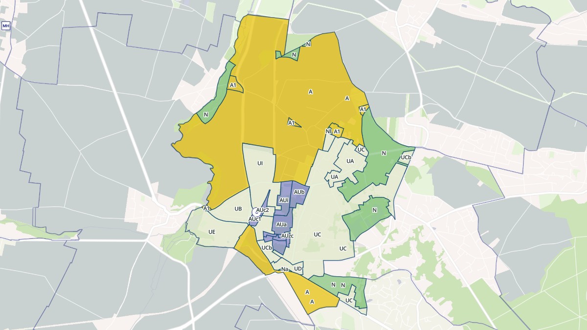 Aperçu cartographique de Villiers-Saint-Frédéric, centré sur la commune