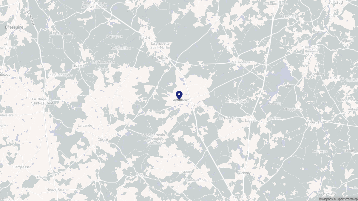 Aperçu cartographique de Amailloux, centré sur la commune