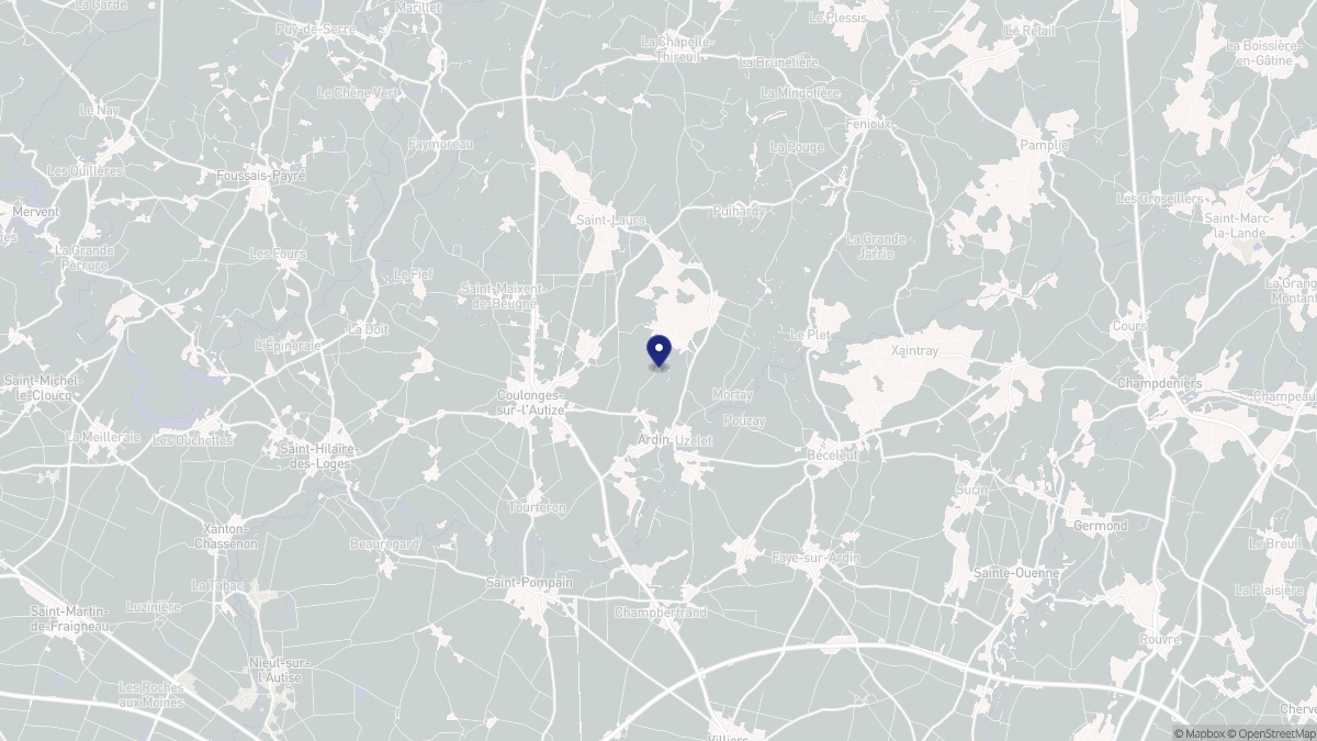 Aperçu cartographique de Ardin, centré sur la commune