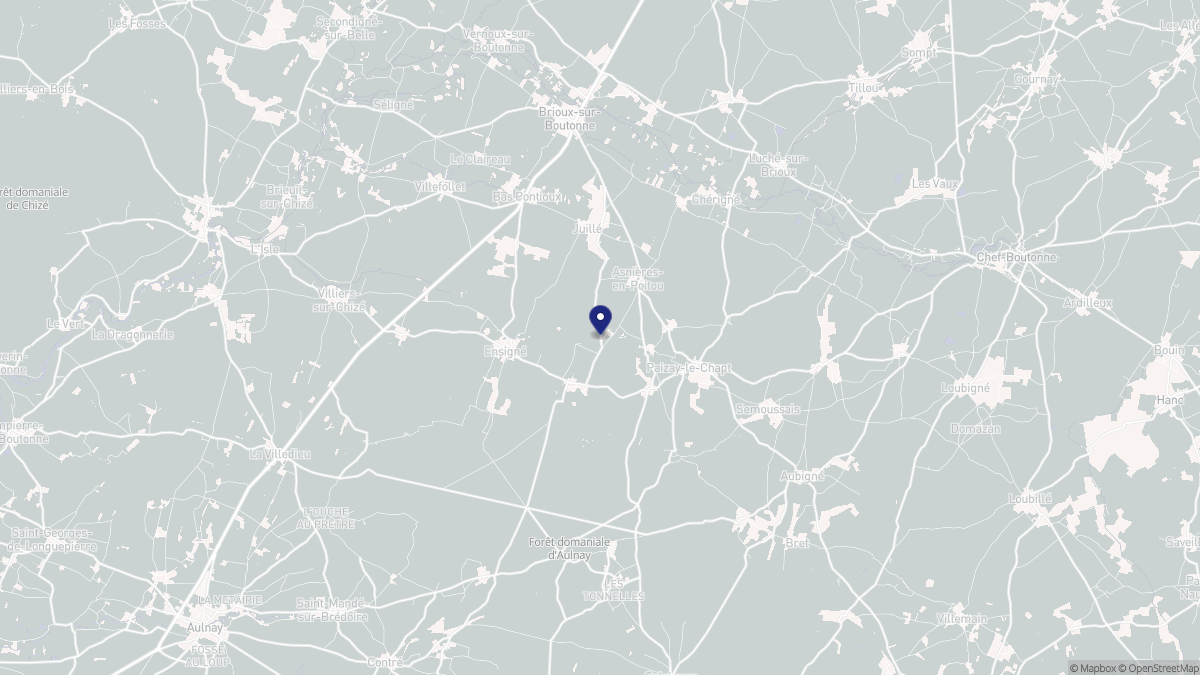 Aperçu cartographique de Asnières-en-Poitou, centré sur la commune