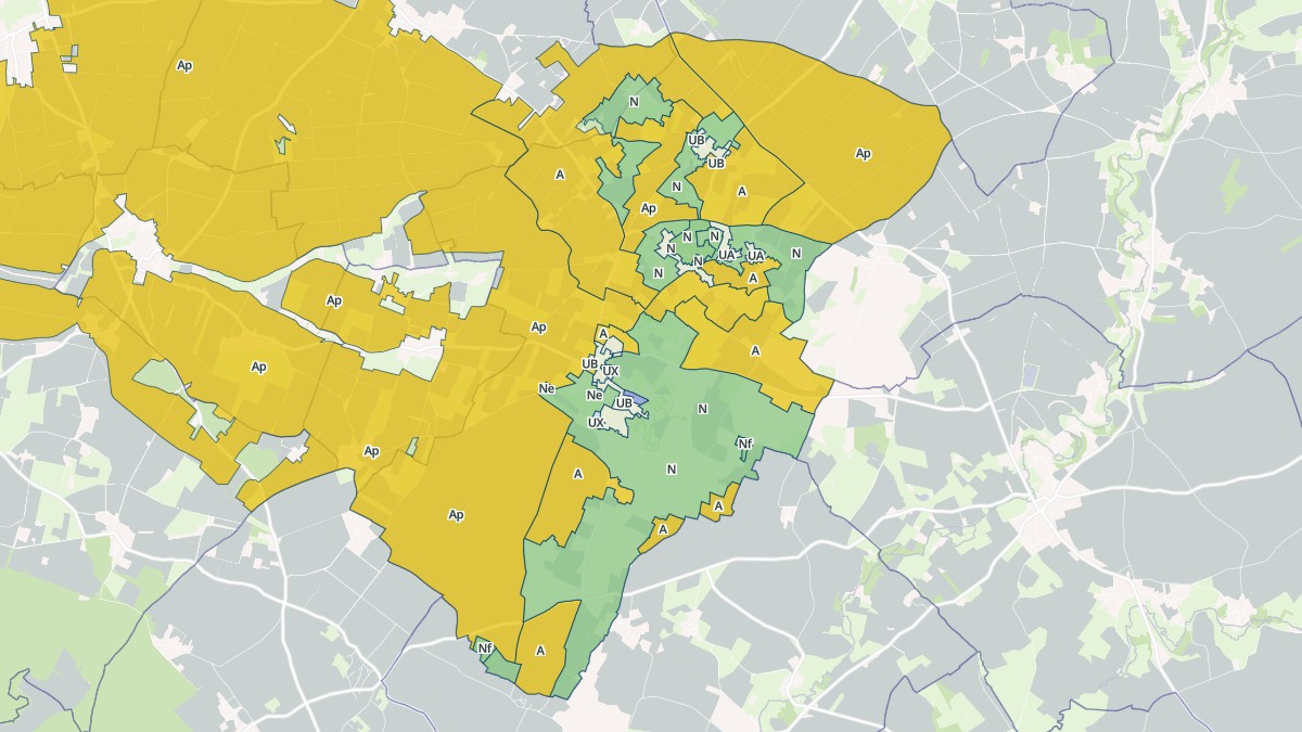 Aperçu cartographique de Brûlain, centré sur la commune