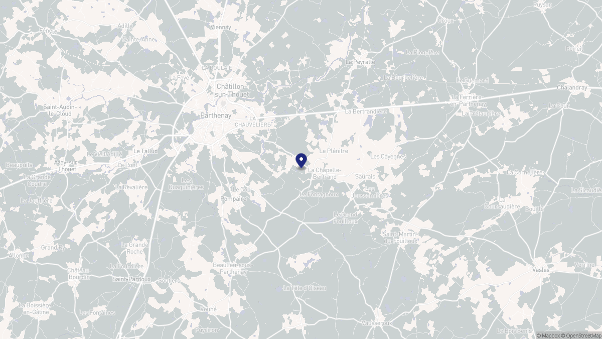 Aperçu cartographique de La Chapelle-Bertrand, centré sur la commune