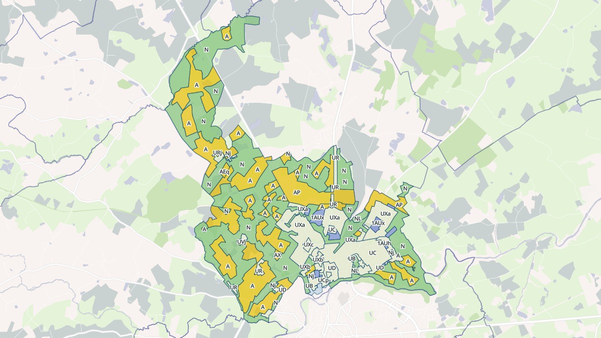 Aperçu cartographique de Châtillon-sur-Thouet, centré sur la commune
