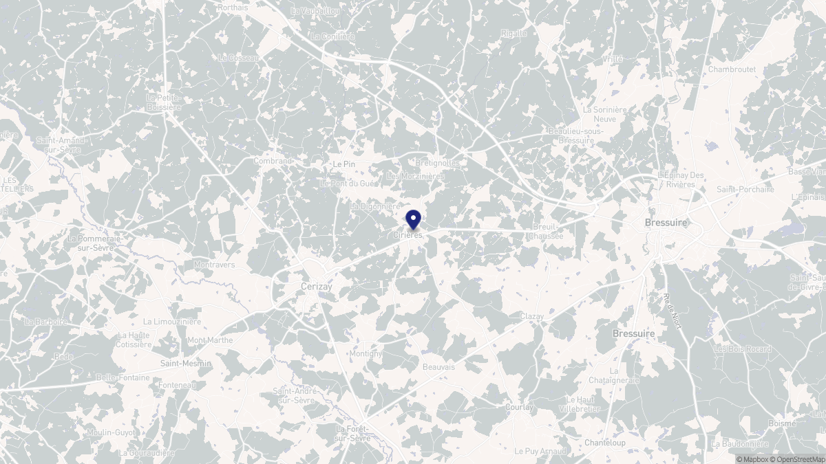 Aperçu cartographique de Cirières, centré sur la commune