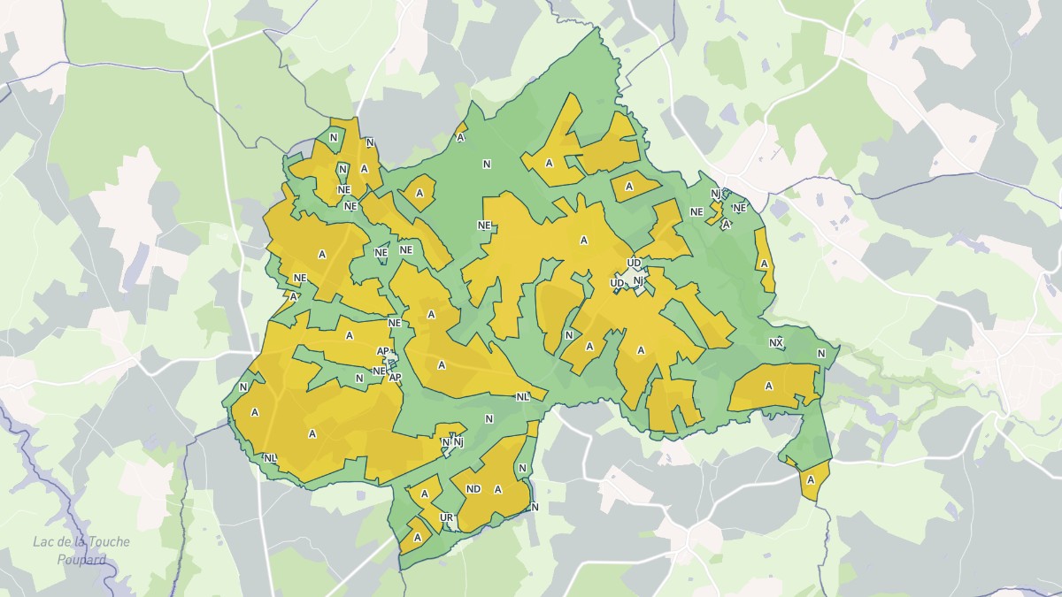Aperçu cartographique de Les Châteliers, centré sur la commune