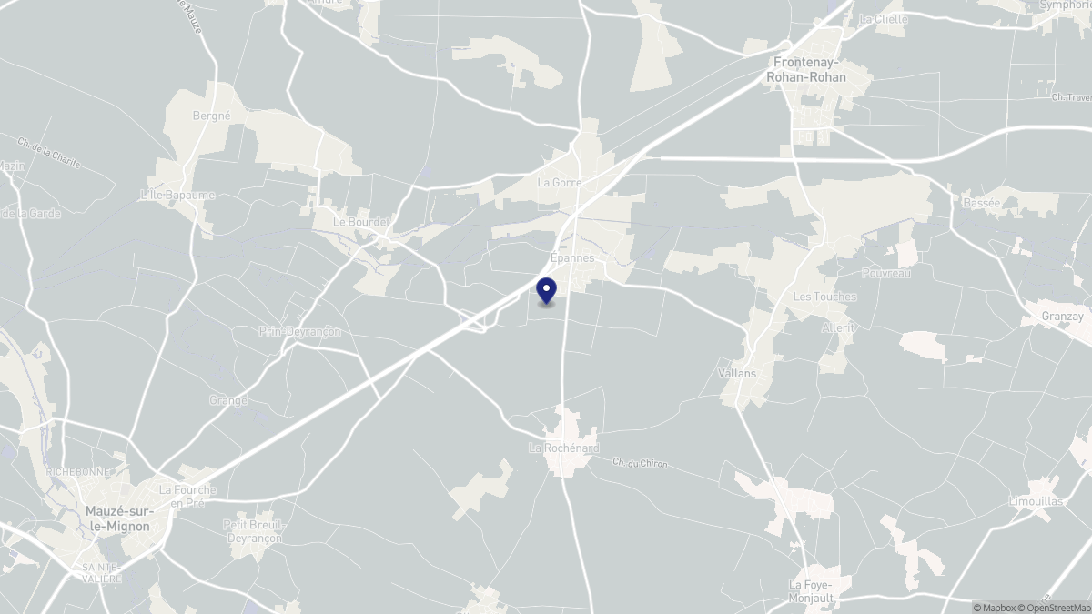 Aperçu cartographique de Épannes, centré sur la commune