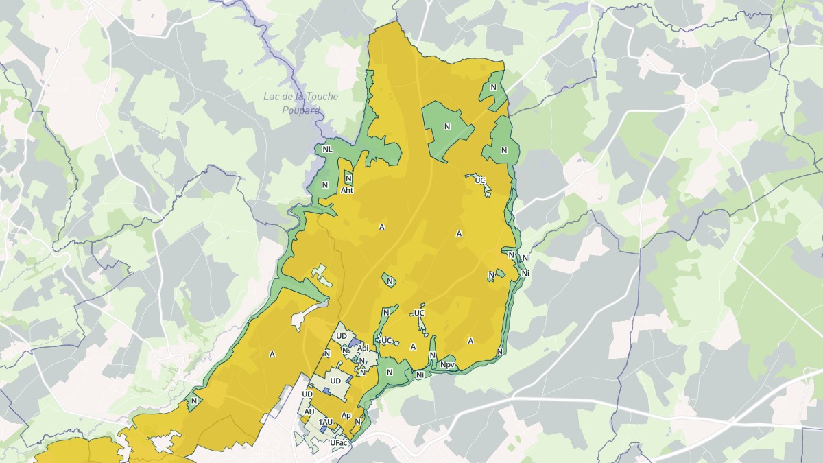 Aperçu cartographique de Exireuil, centré sur la commune