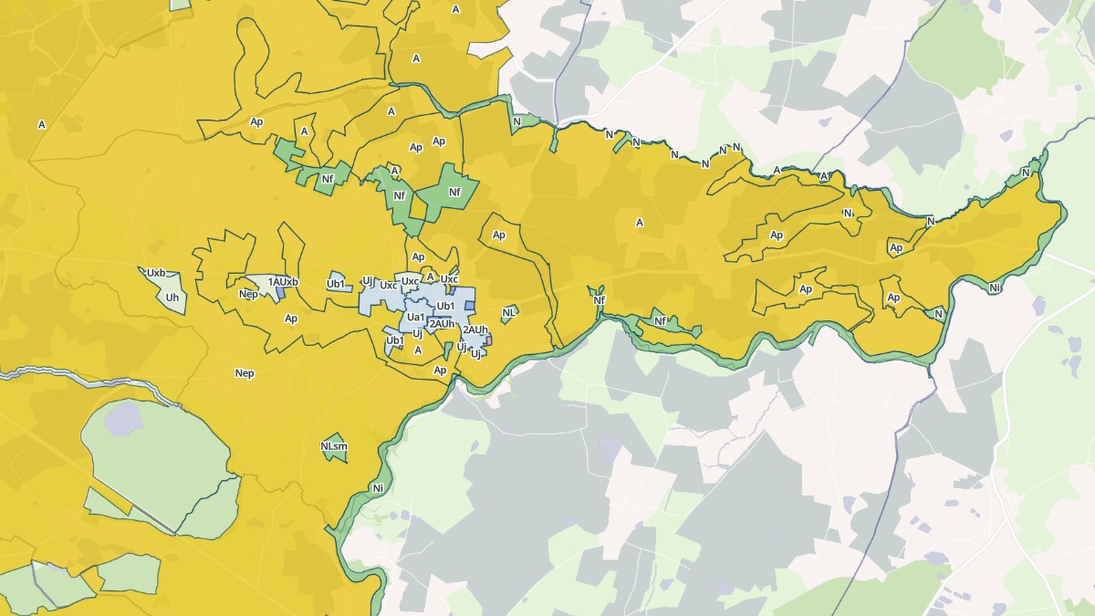 Aperçu cartographique de Faye-l'Abbesse, centré sur la commune