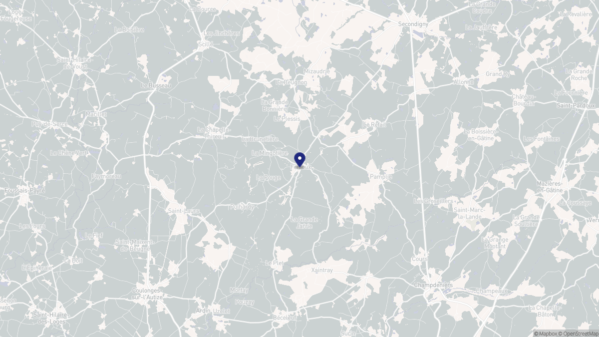 Aperçu cartographique de Fenioux, centré sur la commune