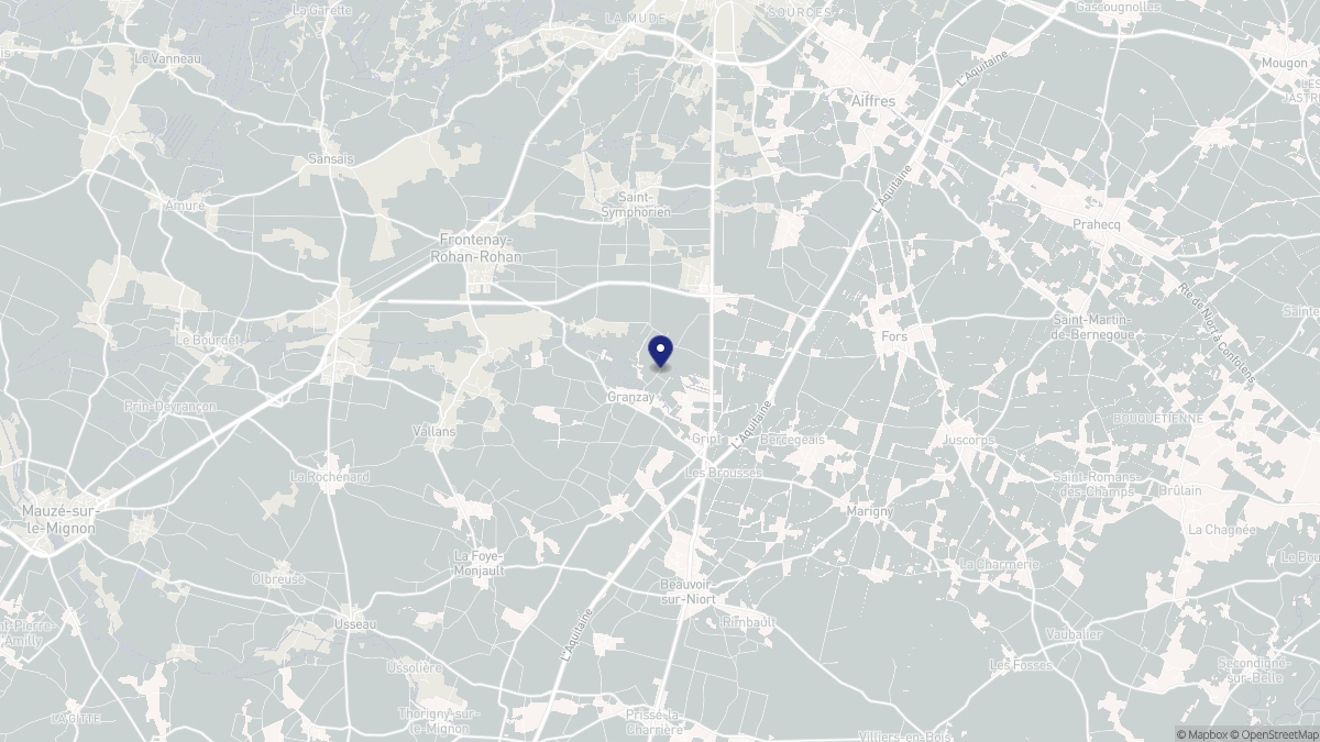 Aperçu cartographique de Granzay-Gript, centré sur la commune