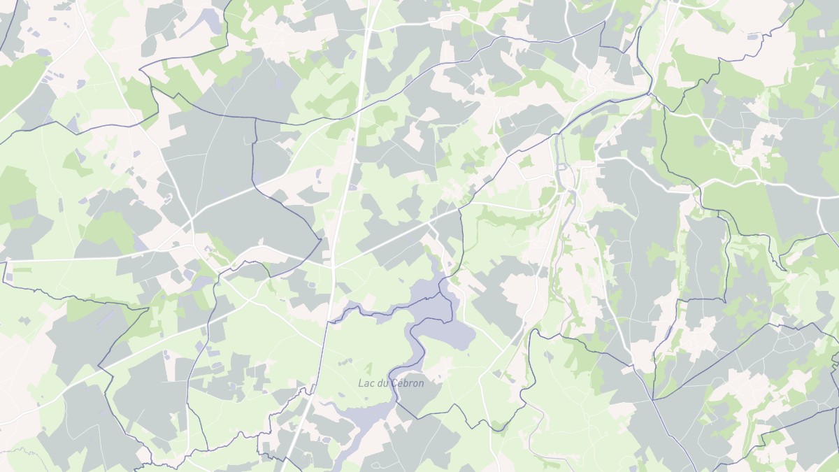 Aperçu cartographique de Louin, centré sur la commune