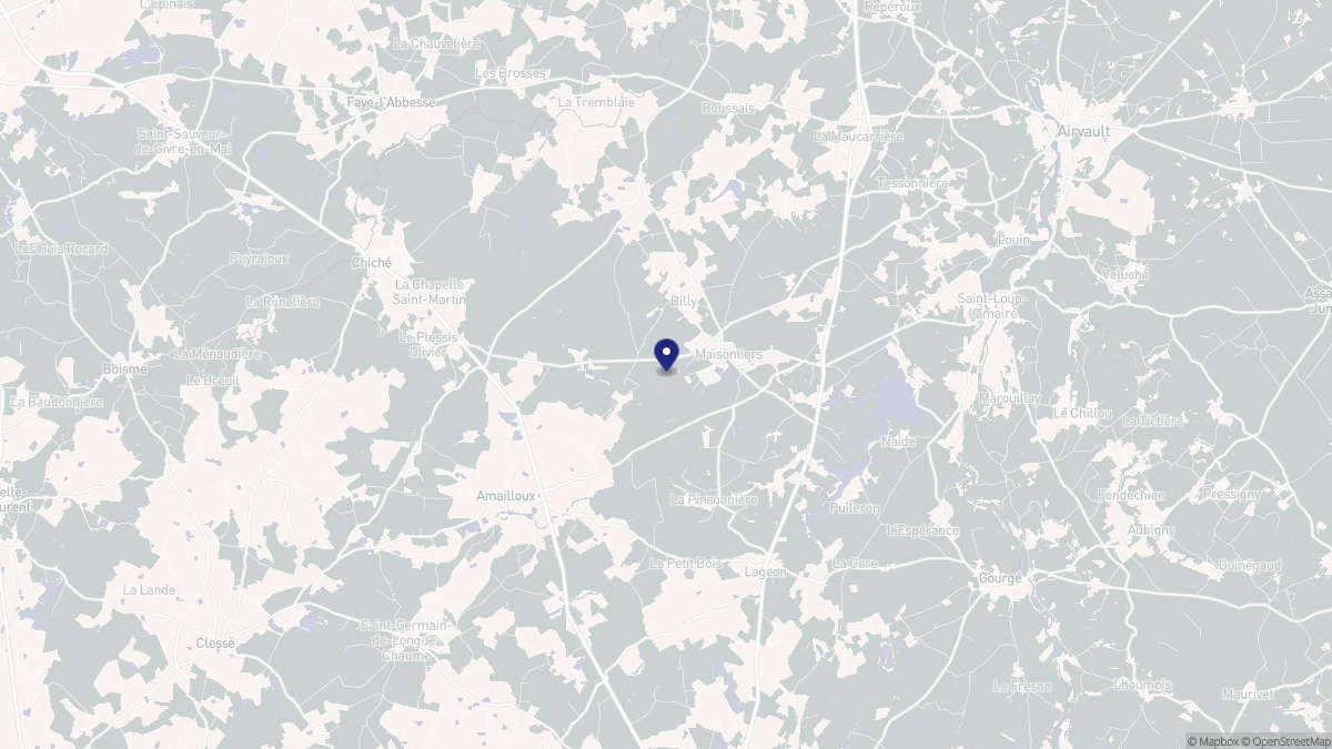 Aperçu cartographique de Maisontiers, centré sur la commune