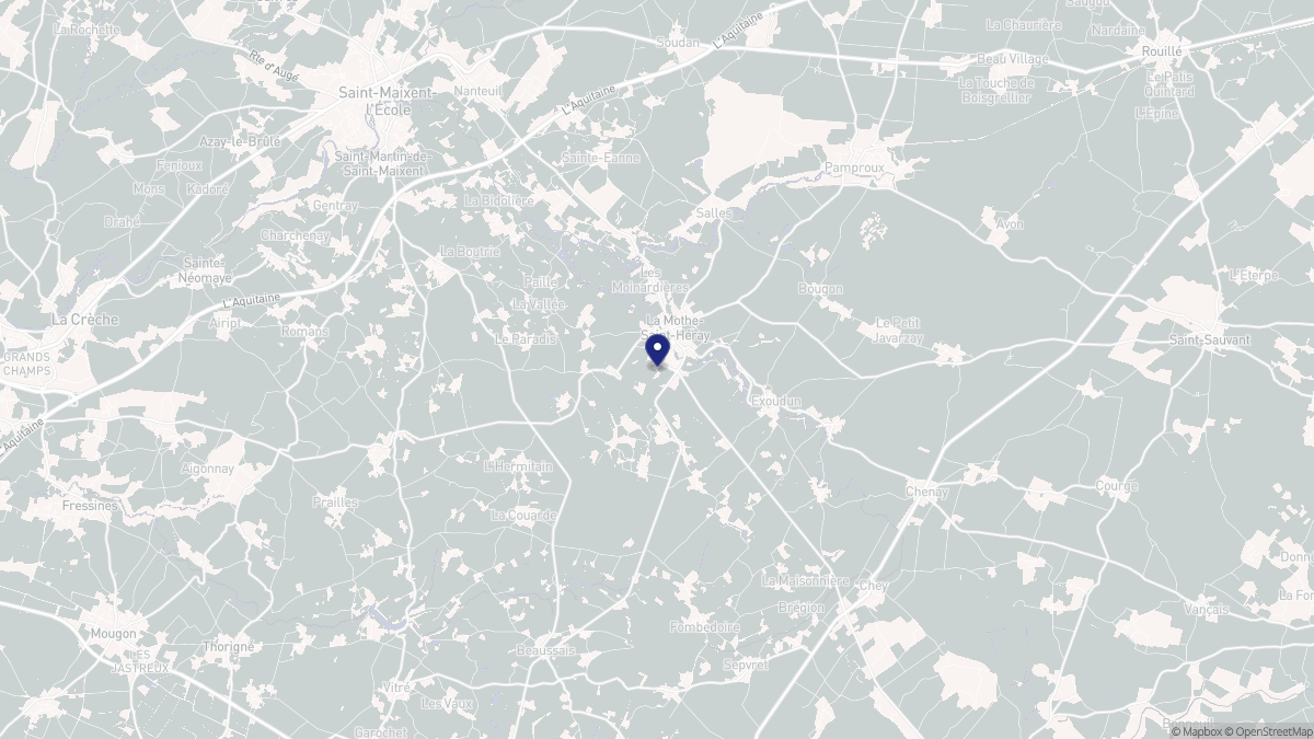 Aperçu cartographique de La Mothe-Saint-Héray, centré sur la commune