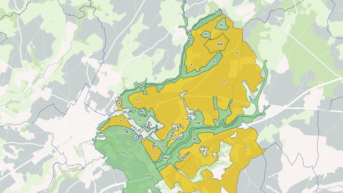 Aperçu cartographique de Nanteuil, centré sur la commune