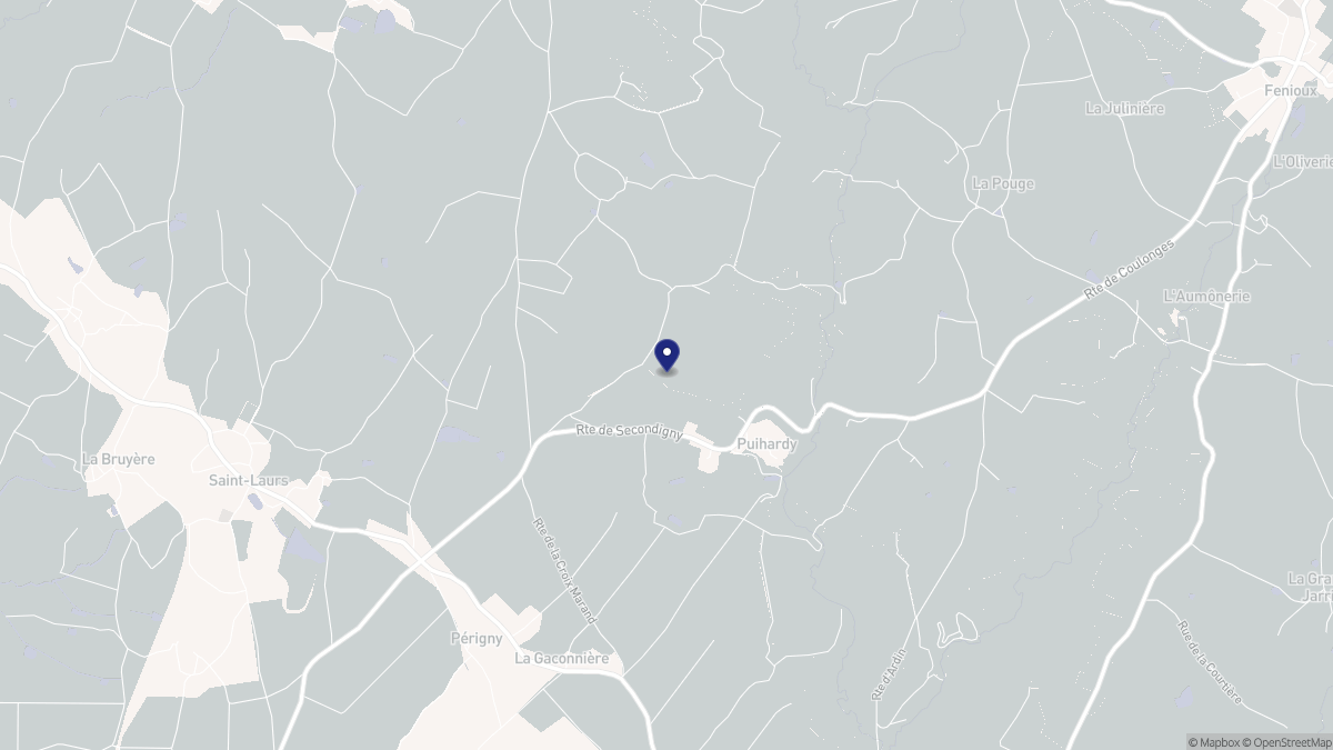 Aperçu cartographique de Puihardy, centré sur la commune