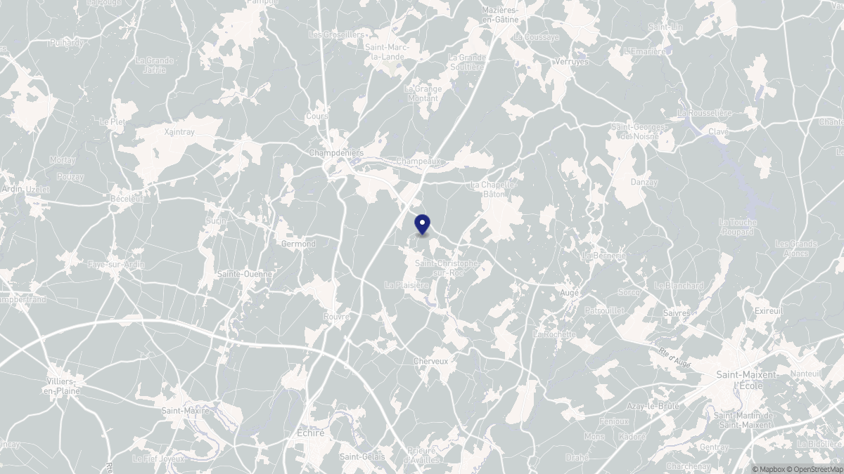 Aperçu cartographique de Saint-Christophe-sur-Roc, centré sur la commune