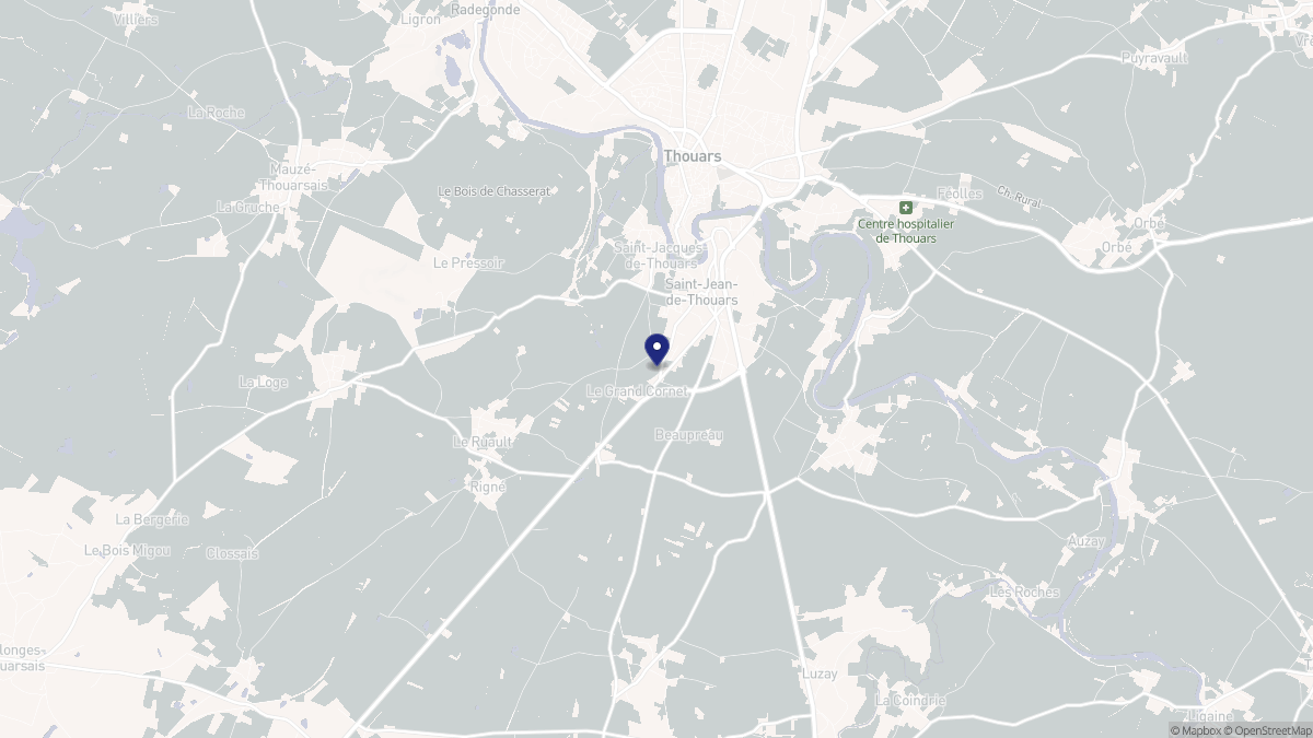 Aperçu cartographique de Saint-Jean-de-Thouars, centré sur la commune