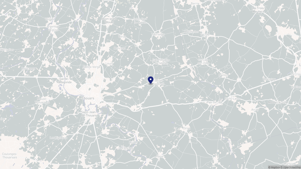 Aperçu cartographique de Saint-Léger-de-Montbrun, centré sur la commune