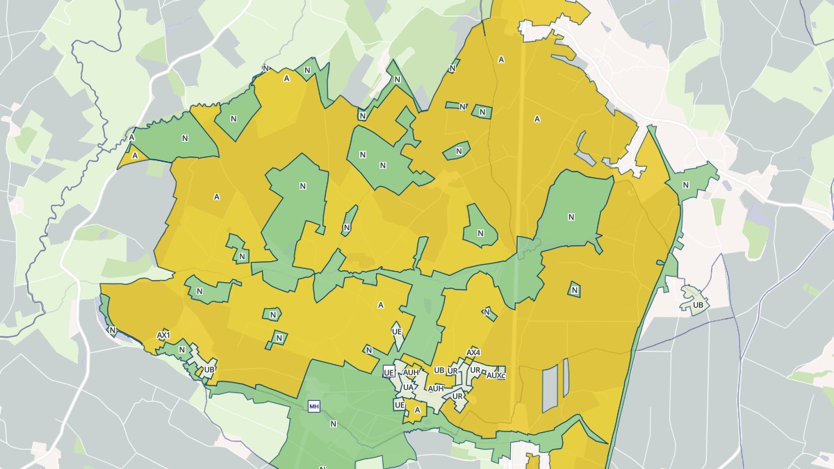 Aperçu cartographique de Saint-Maixent-de-Beugné, centré sur la commune