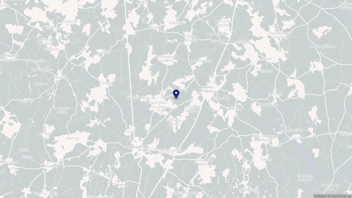 Aperçu cartographique de Saint-Marc-la-Lande, centré sur la commune