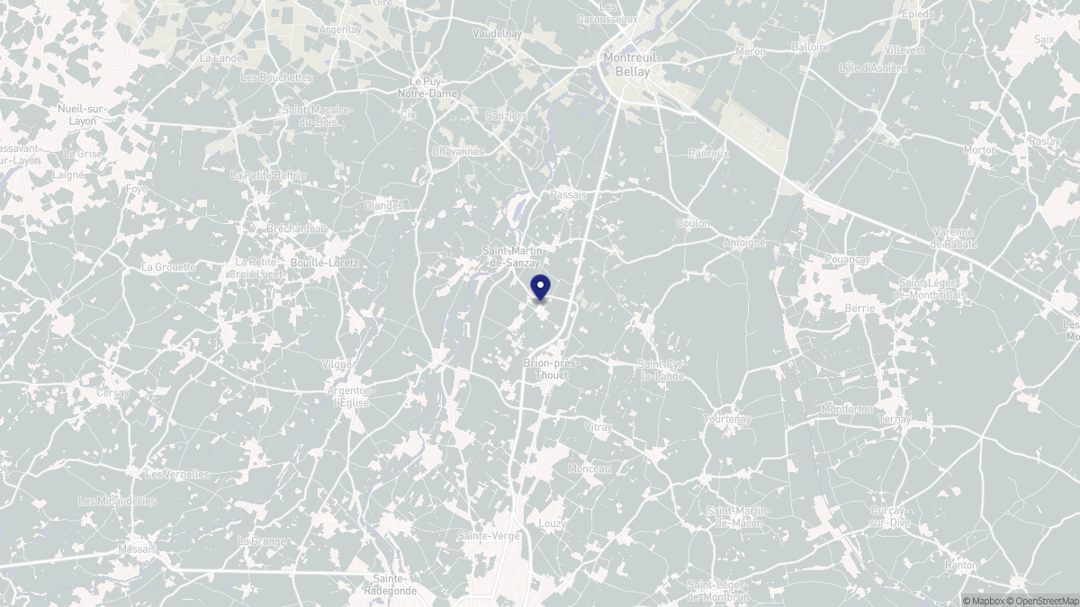 Aperçu cartographique de Saint-Martin-de-Sanzay, centré sur la commune