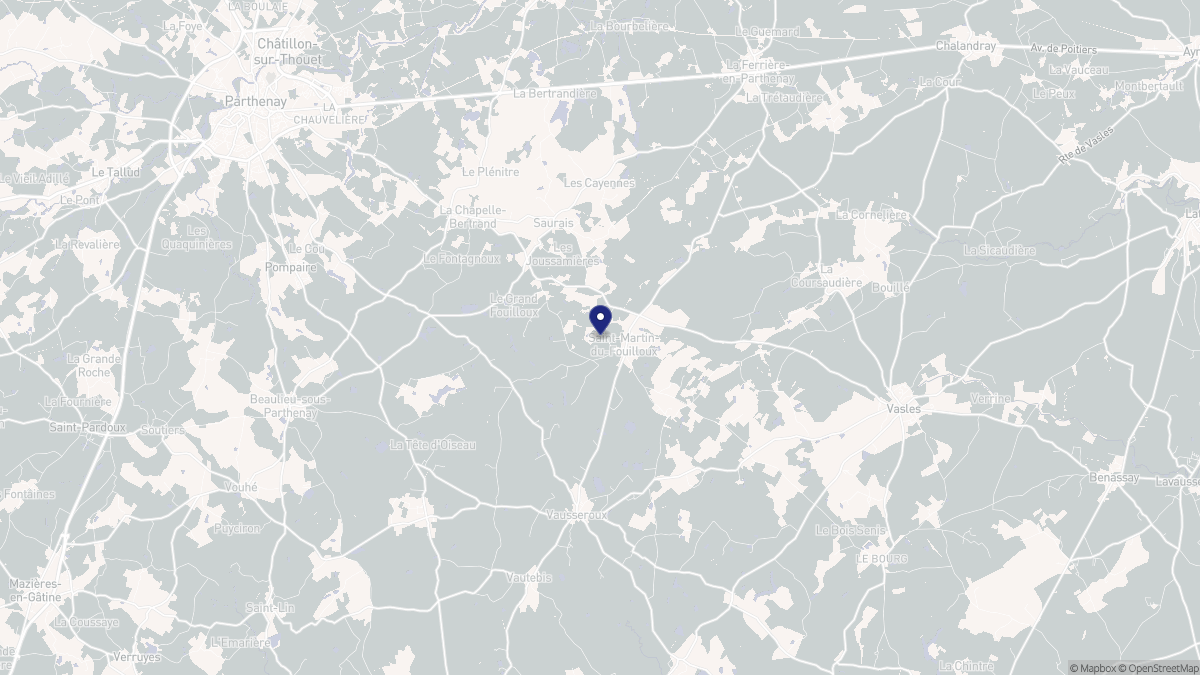 Aperçu cartographique de Saint-Martin-du-Fouilloux, centré sur la commune