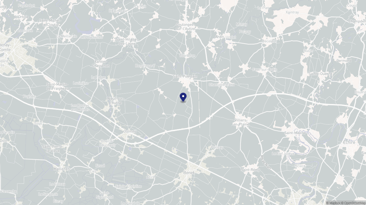 Aperçu cartographique de Saint-Pompain, centré sur la commune