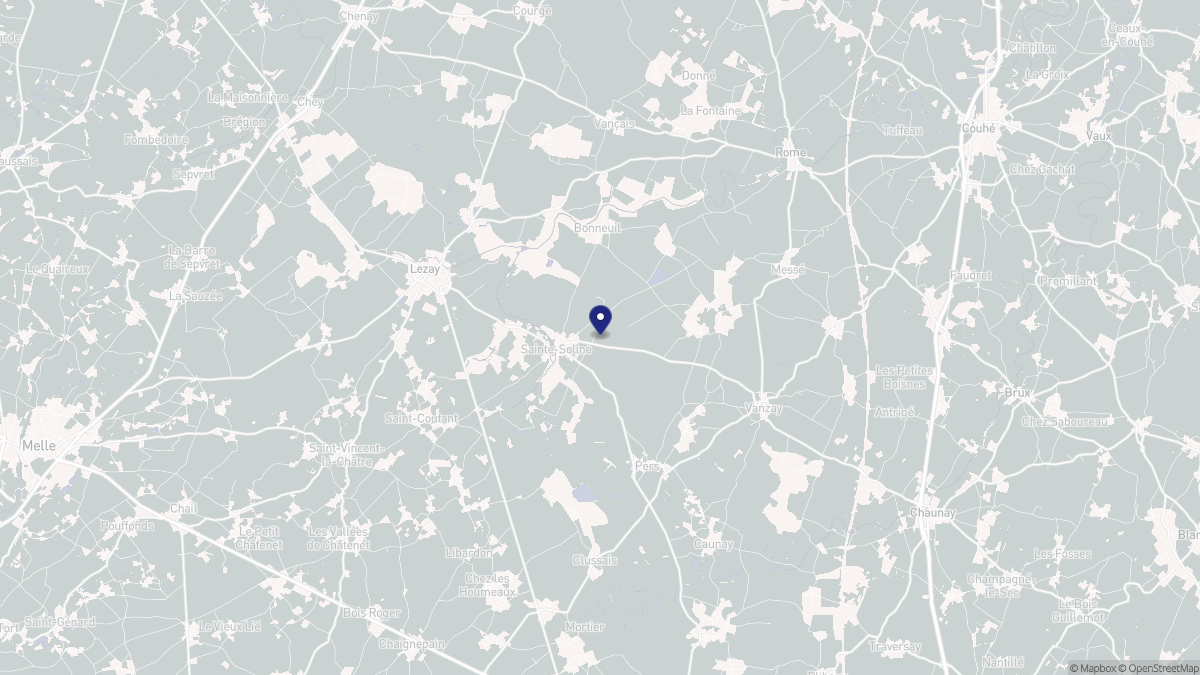 Aperçu cartographique de Sainte-Soline, centré sur la commune