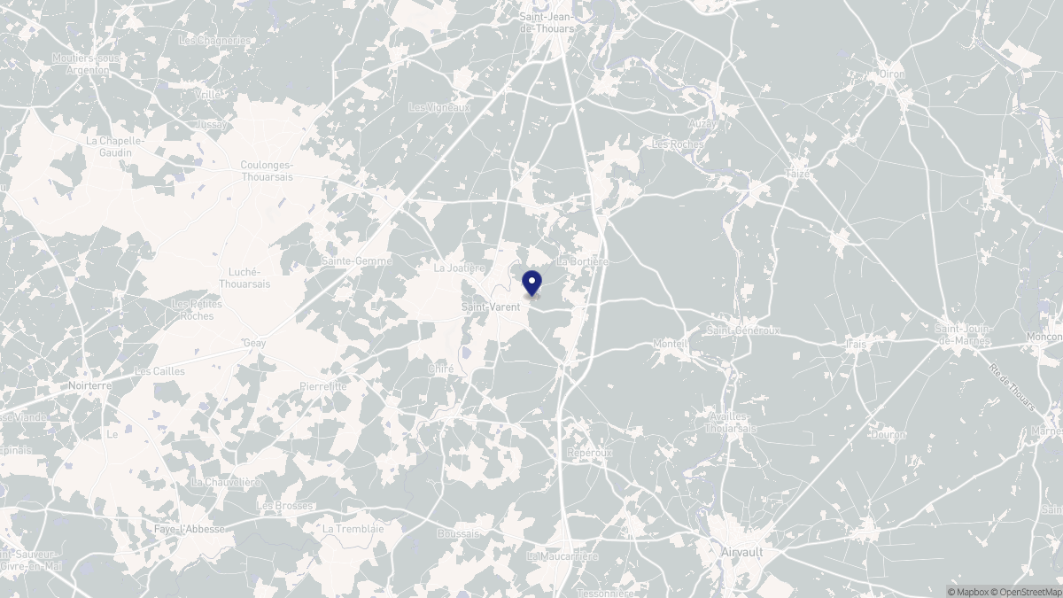 Aperçu cartographique de Saint-Varent, centré sur la commune