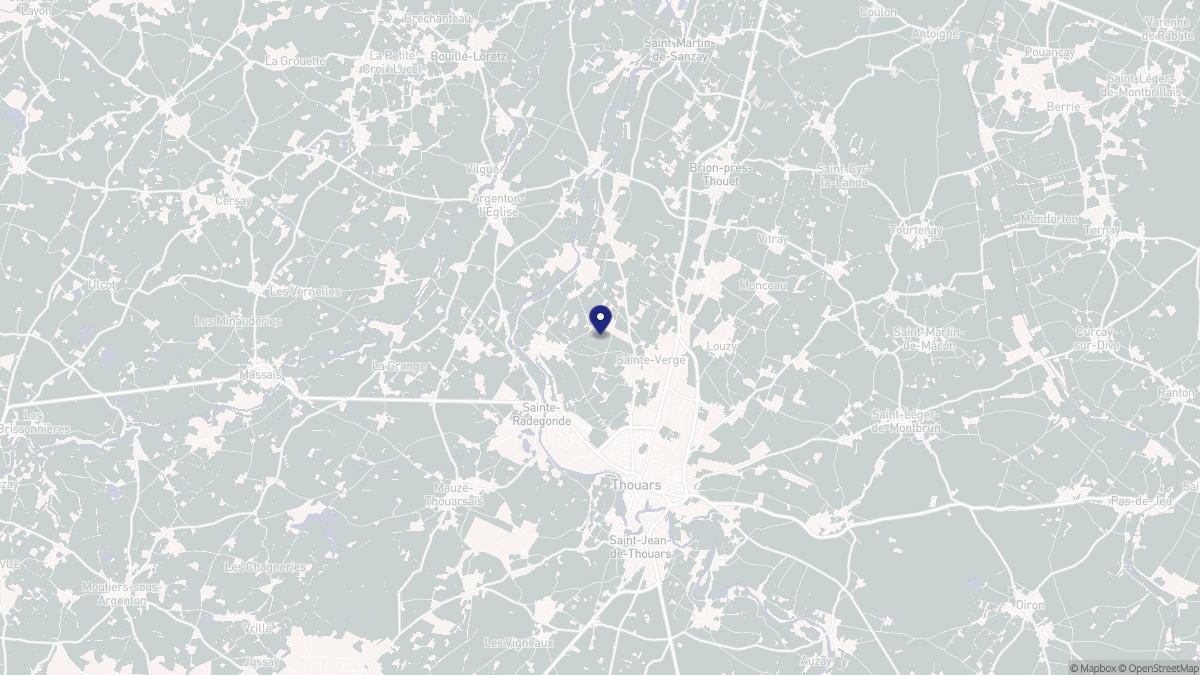 Aperçu cartographique de Sainte-Verge, centré sur la commune