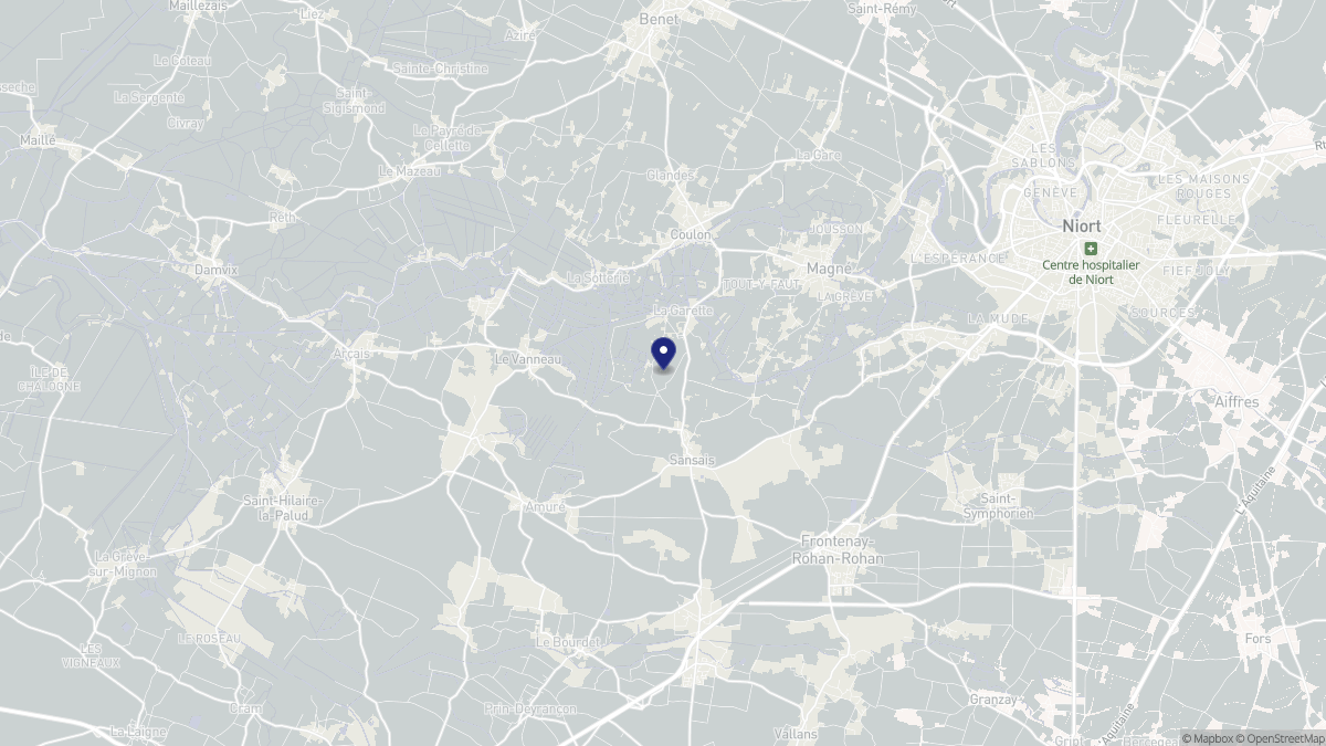 Aperçu cartographique de Sansais, centré sur la commune
