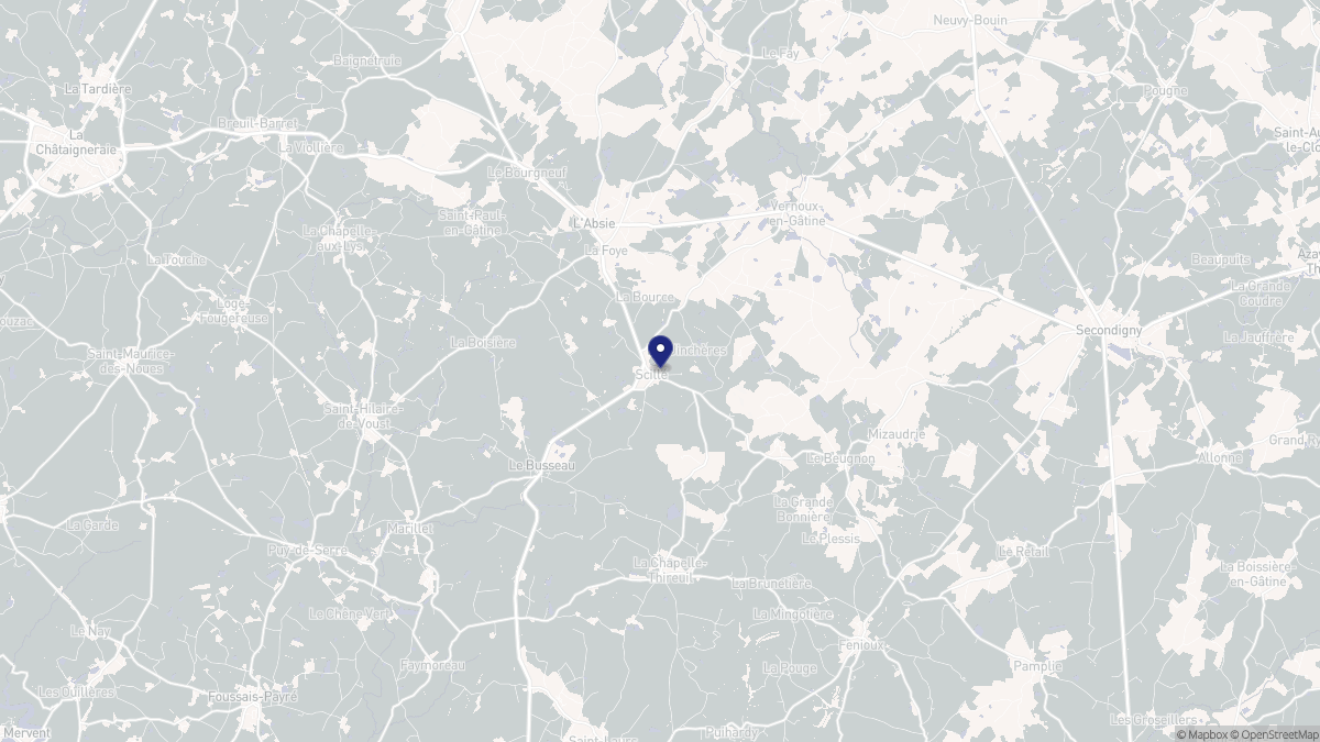 Aperçu cartographique de Scillé, centré sur la commune