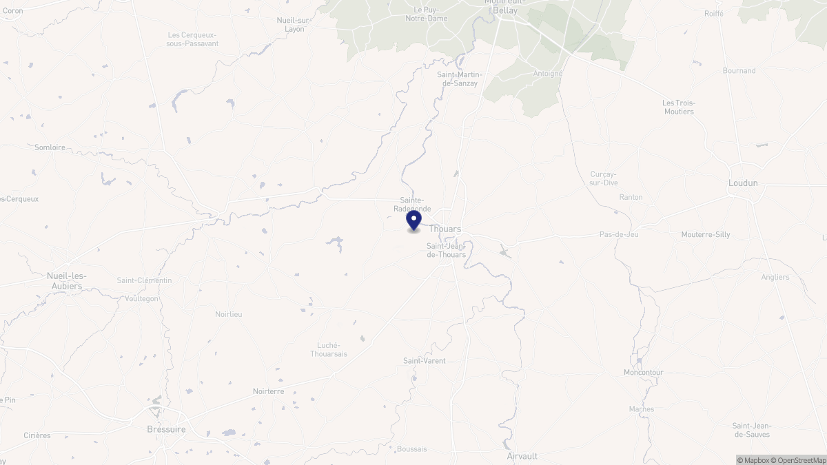 Aperçu cartographique de Thouars, centré sur la commune