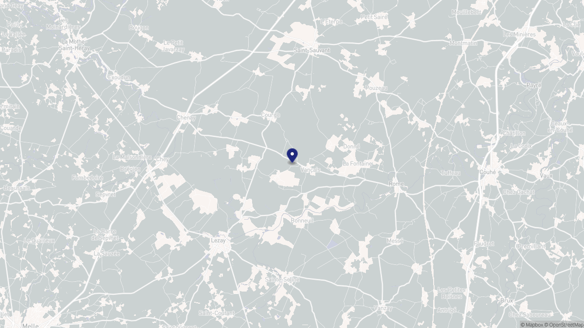 Aperçu cartographique de Vançais, centré sur la commune