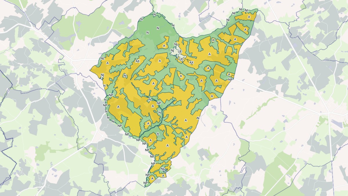 Aperçu cartographique de Vernoux-en-Gâtine, centré sur la commune