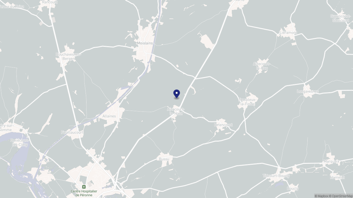 Aperçu cartographique de Aizecourt-le-Haut, centré sur la commune