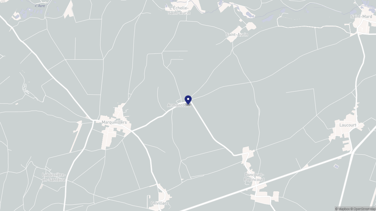 Aperçu cartographique de Armancourt, centré sur la commune