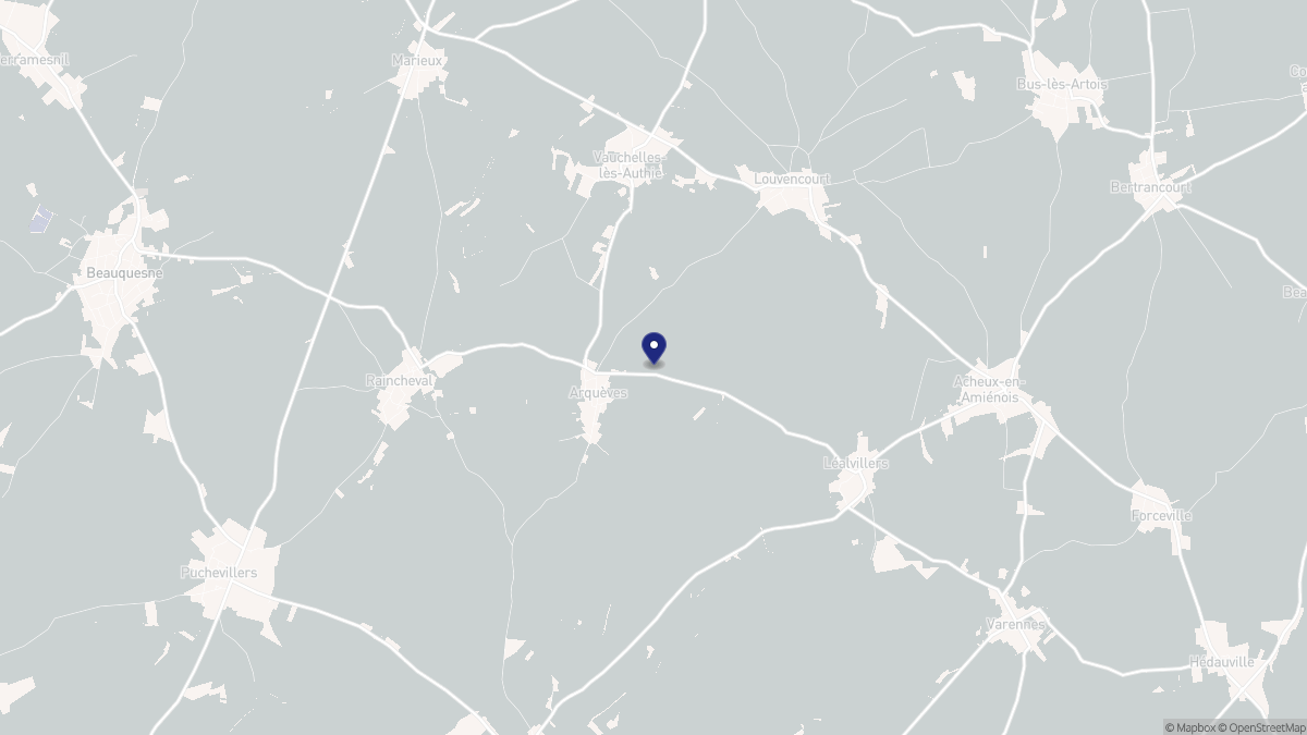 Aperçu cartographique de Arquèves, centré sur la commune