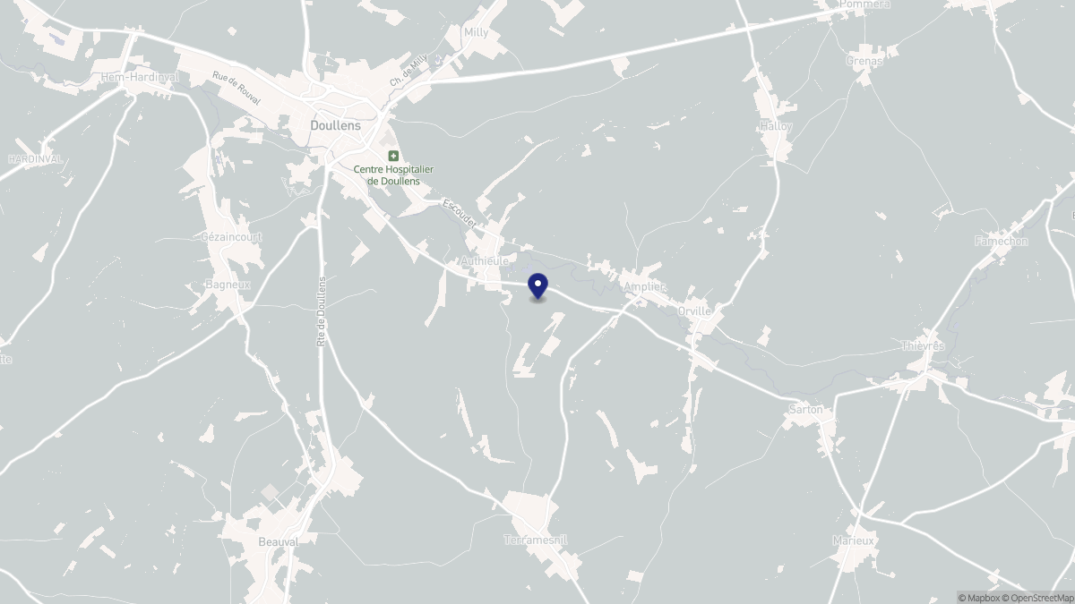 Aperçu cartographique de Authieule, centré sur la commune
