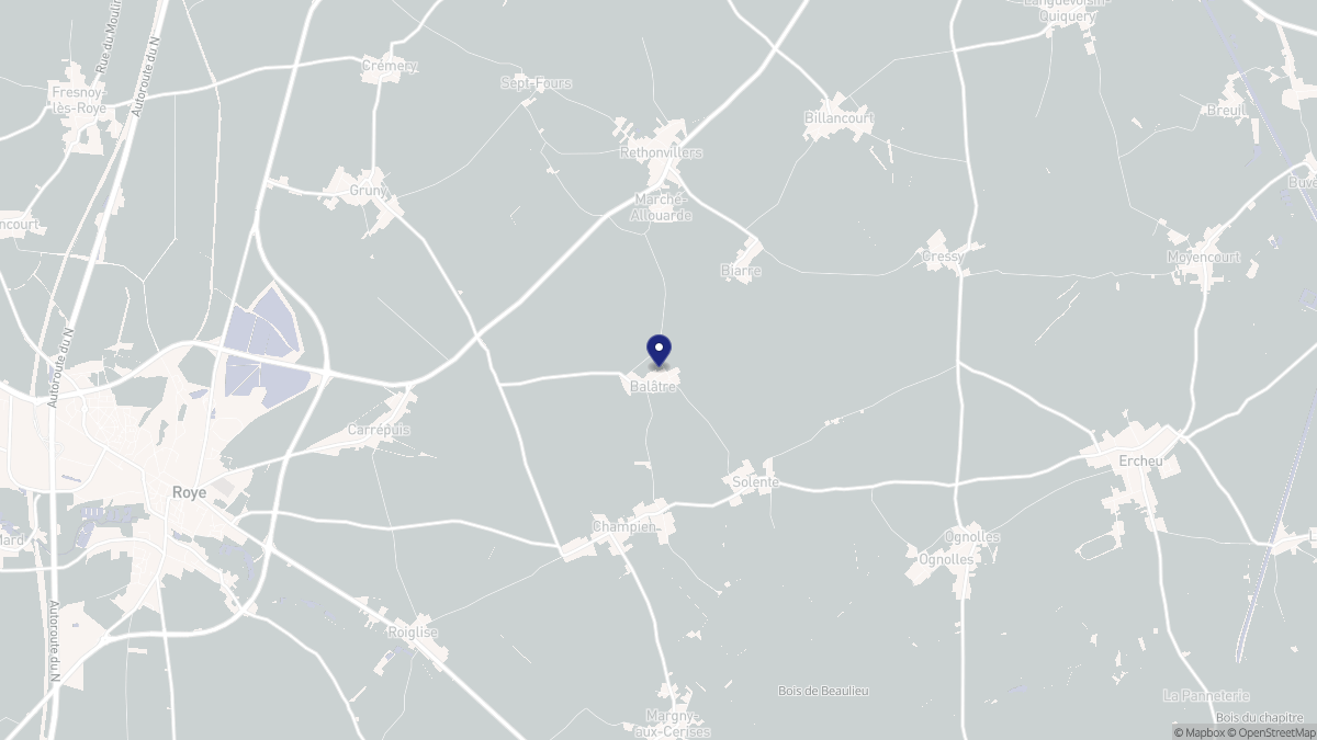 Aperçu cartographique de Balâtre, centré sur la commune