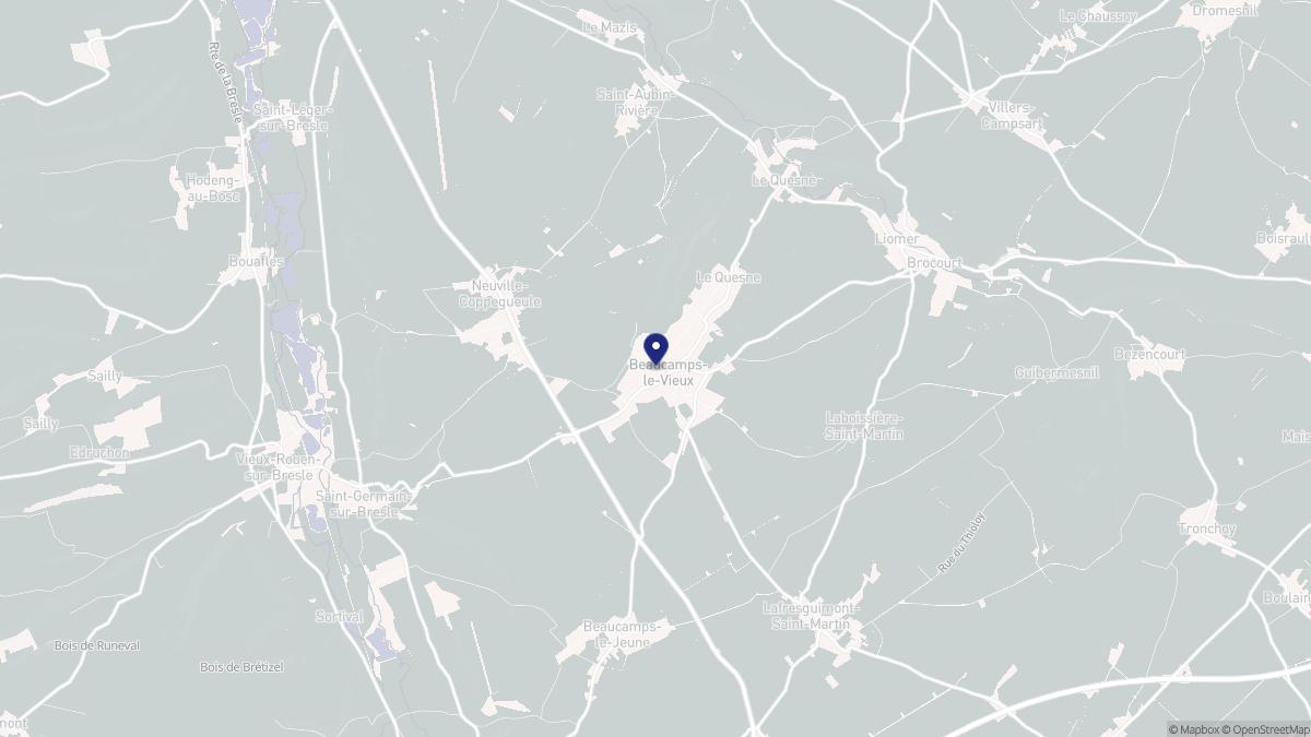 Aperçu cartographique de Beaucamps-le-Vieux, centré sur la commune