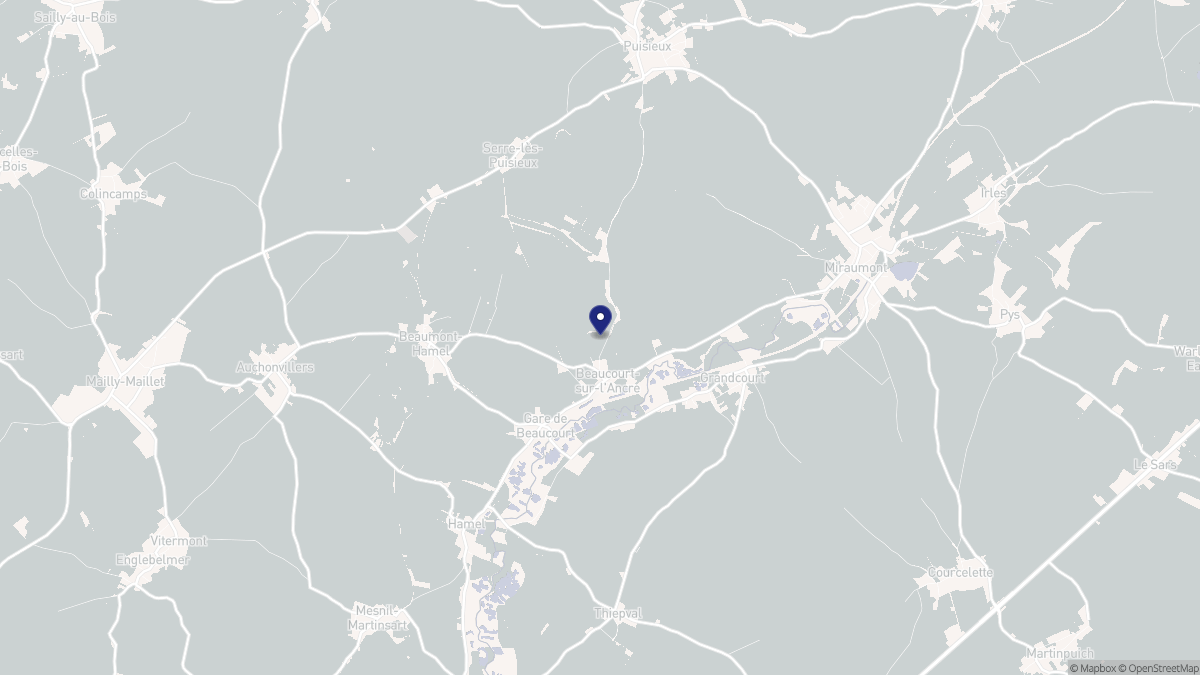 Aperçu cartographique de Beaucourt-sur-l'Ancre, centré sur la commune