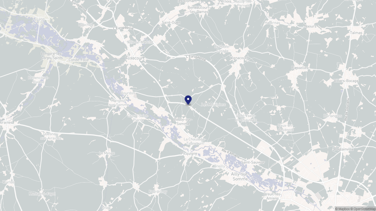 Aperçu cartographique de Belloy-sur-Somme, centré sur la commune