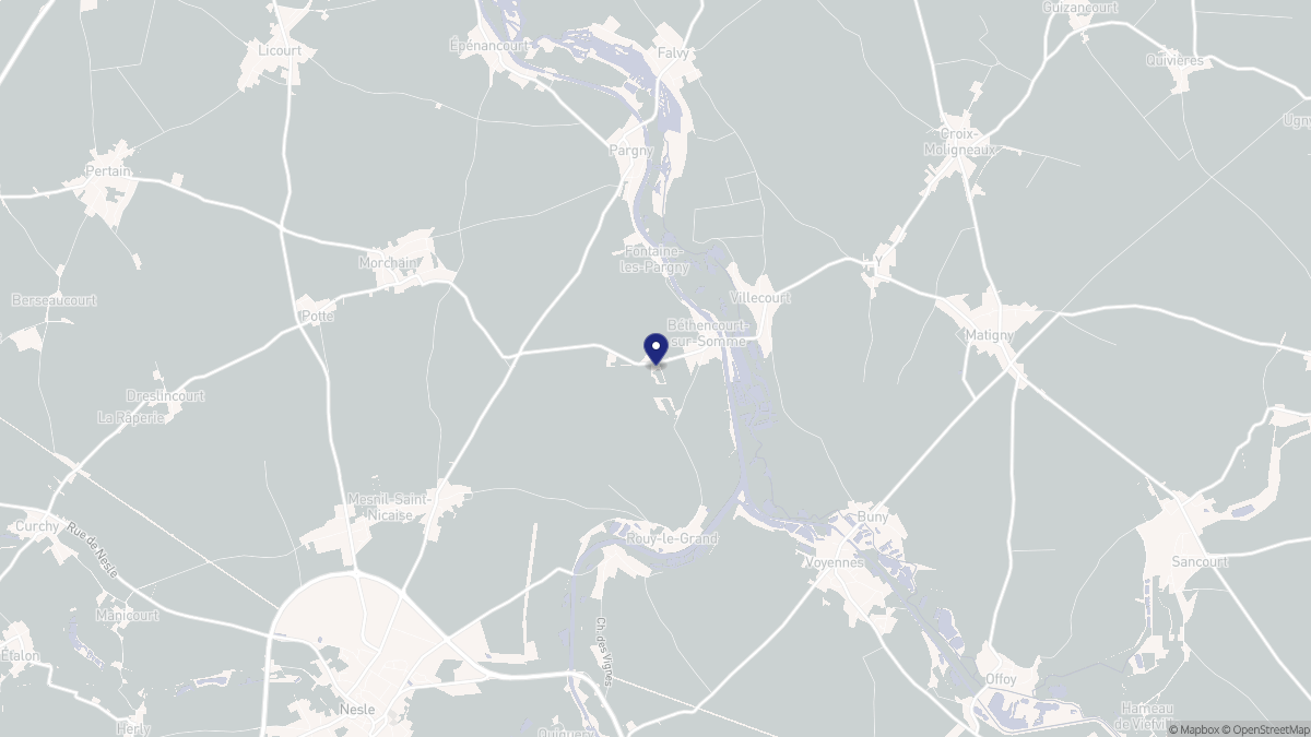 Aperçu cartographique de Béthencourt-sur-Somme, centré sur la commune