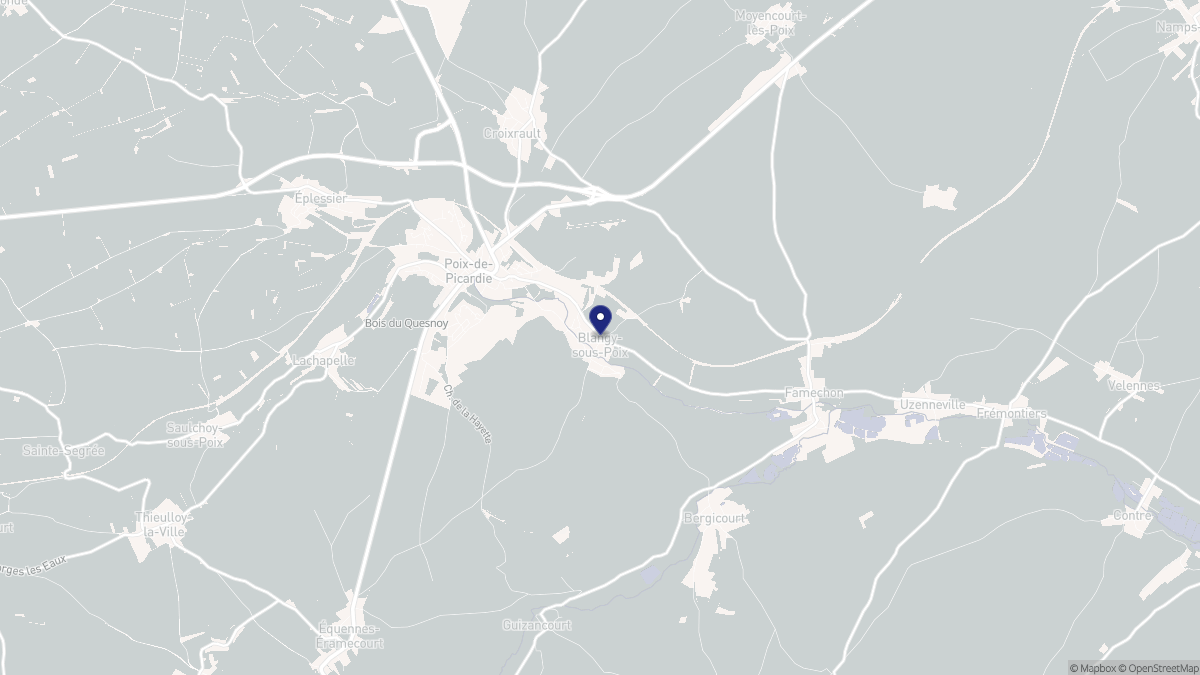Aperçu cartographique de Blangy-sous-Poix, centré sur la commune