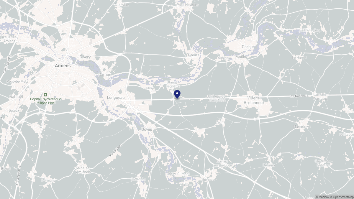 Aperçu cartographique de Blangy-Tronville, centré sur la commune